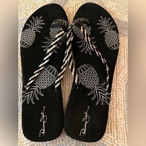 Panama Jack black and silver pineapple sandals